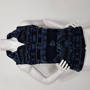 Vintage Bear Ridge Outfitters Blue Black Wool Blend Southwest Aztec Vest XS